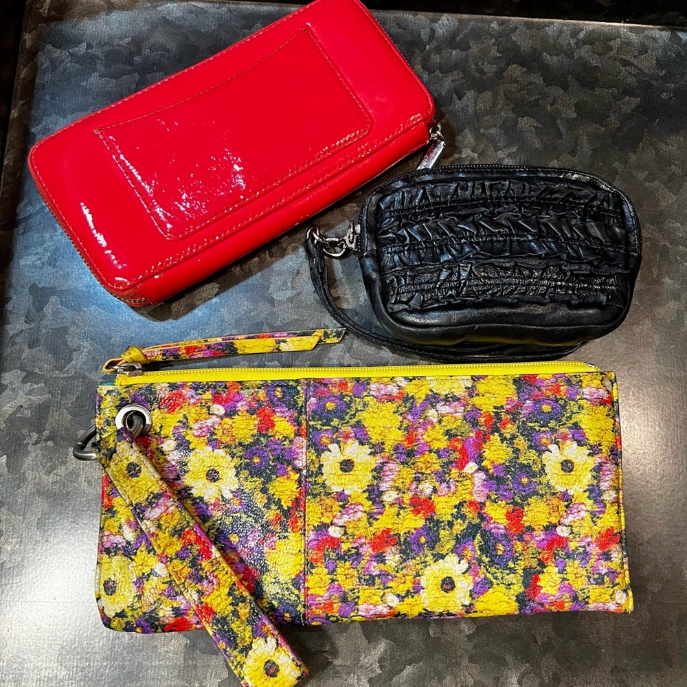 HOBO Red, Black, and Floral Clutches & Wristlets